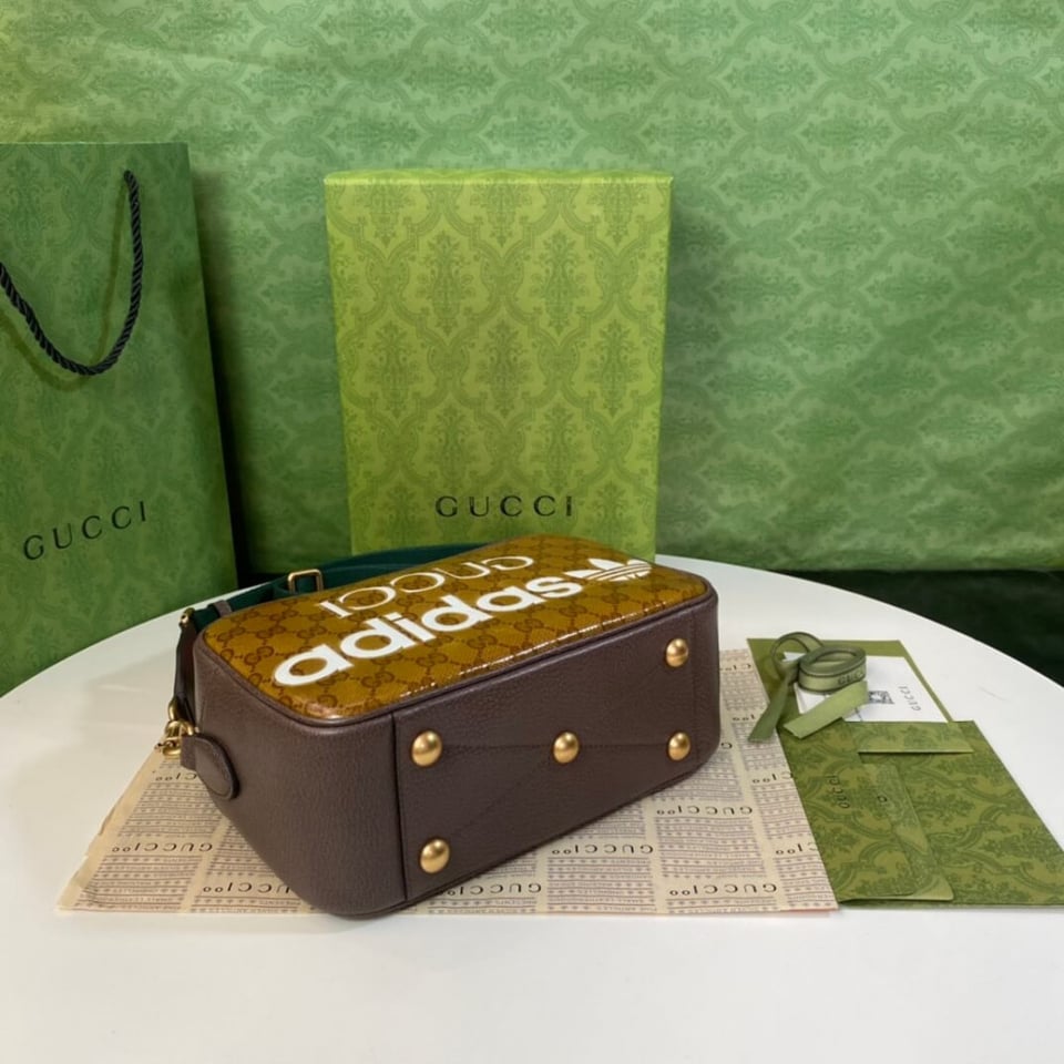 adidas x Gucci Small Shoulder Bag in GG Crystal Canvas view 10