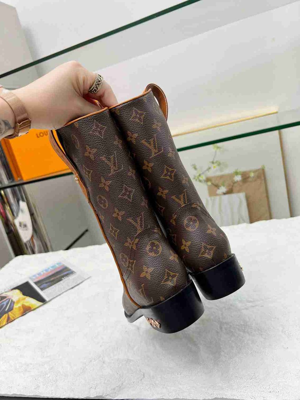 Louis Vuitton Lv Rider Boots Monogram Brown view 7