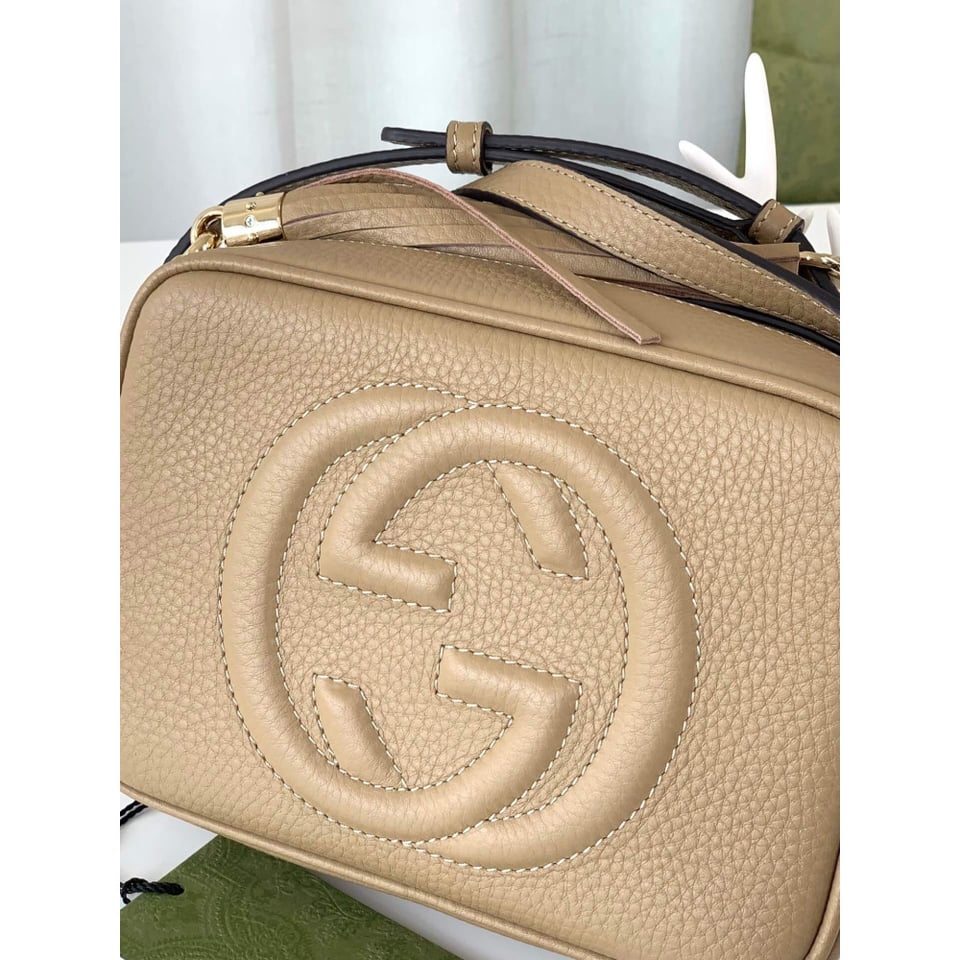 Gucci Soho Small Leather Disco Bag Apricot view 16