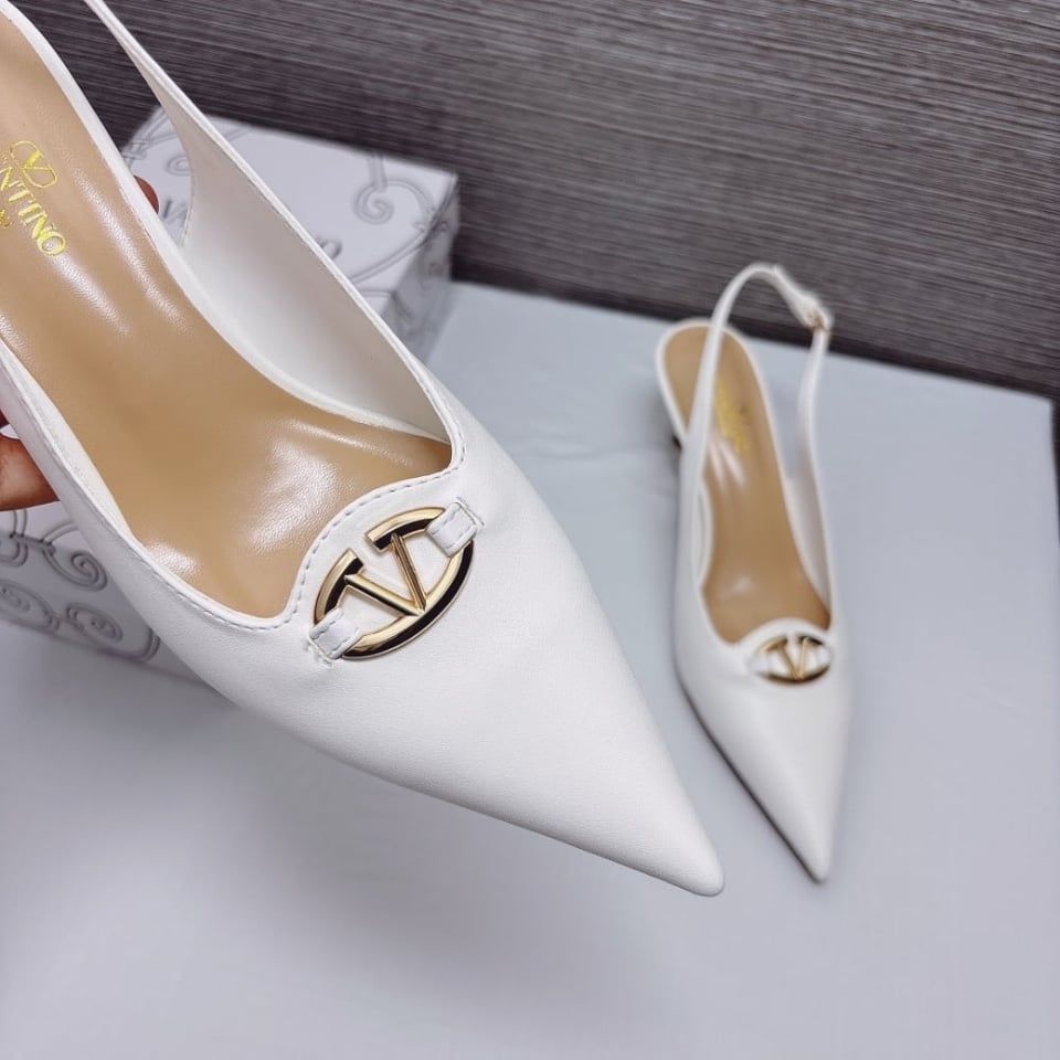 Valentino The Bold Edition Vlogo Slingback Pump 60Mm In Ivory view 5