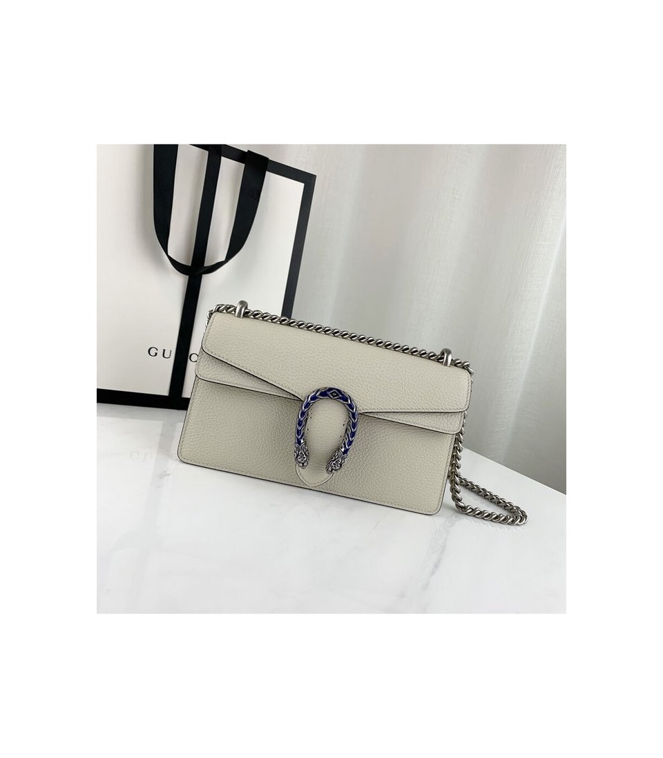 Gucci Dionysus Small Shoulder Bag in White Leather view 4