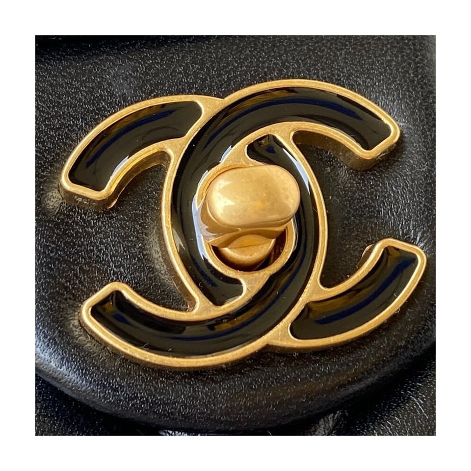 Chanel Mini Flap Bag in Lambskin with Enamel CC view 6