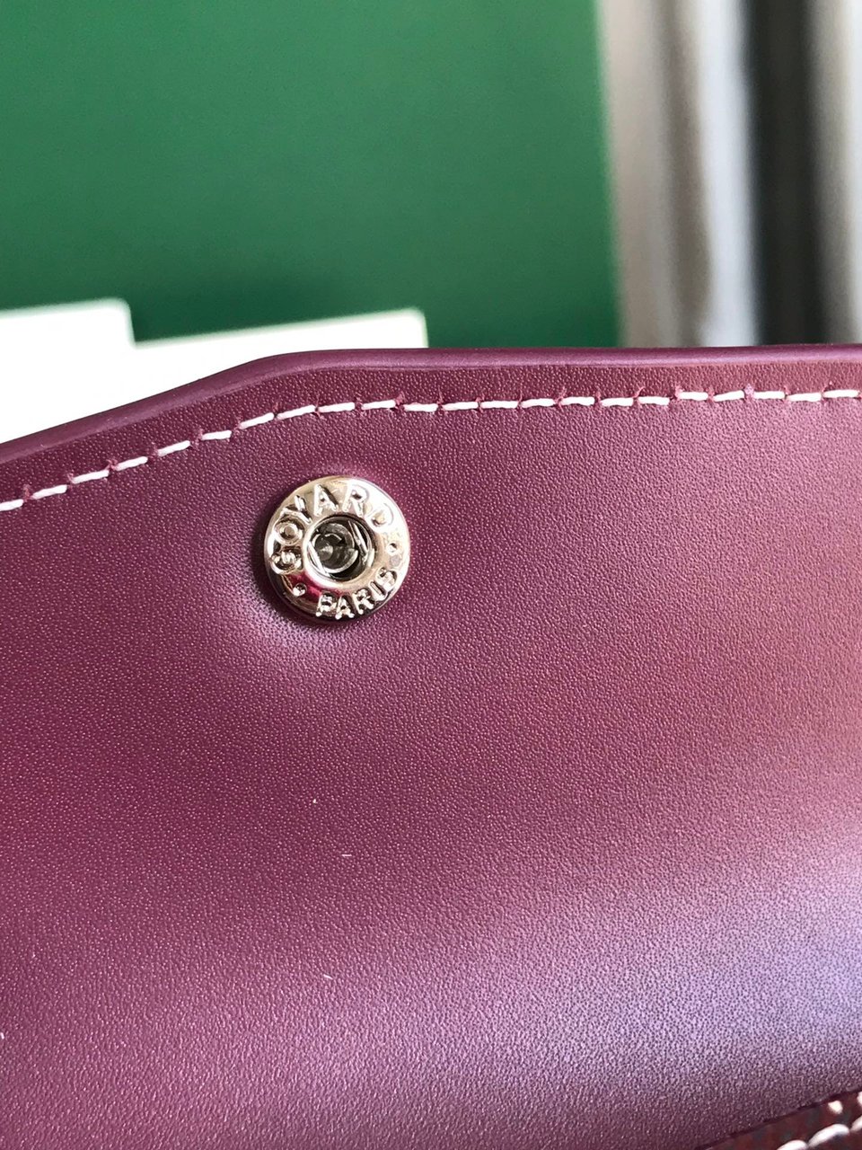 Goyard Saint-Gabriel Wallet 12 Cm Wine Red Calfskin And Goyardine Canvas 12cm view 3