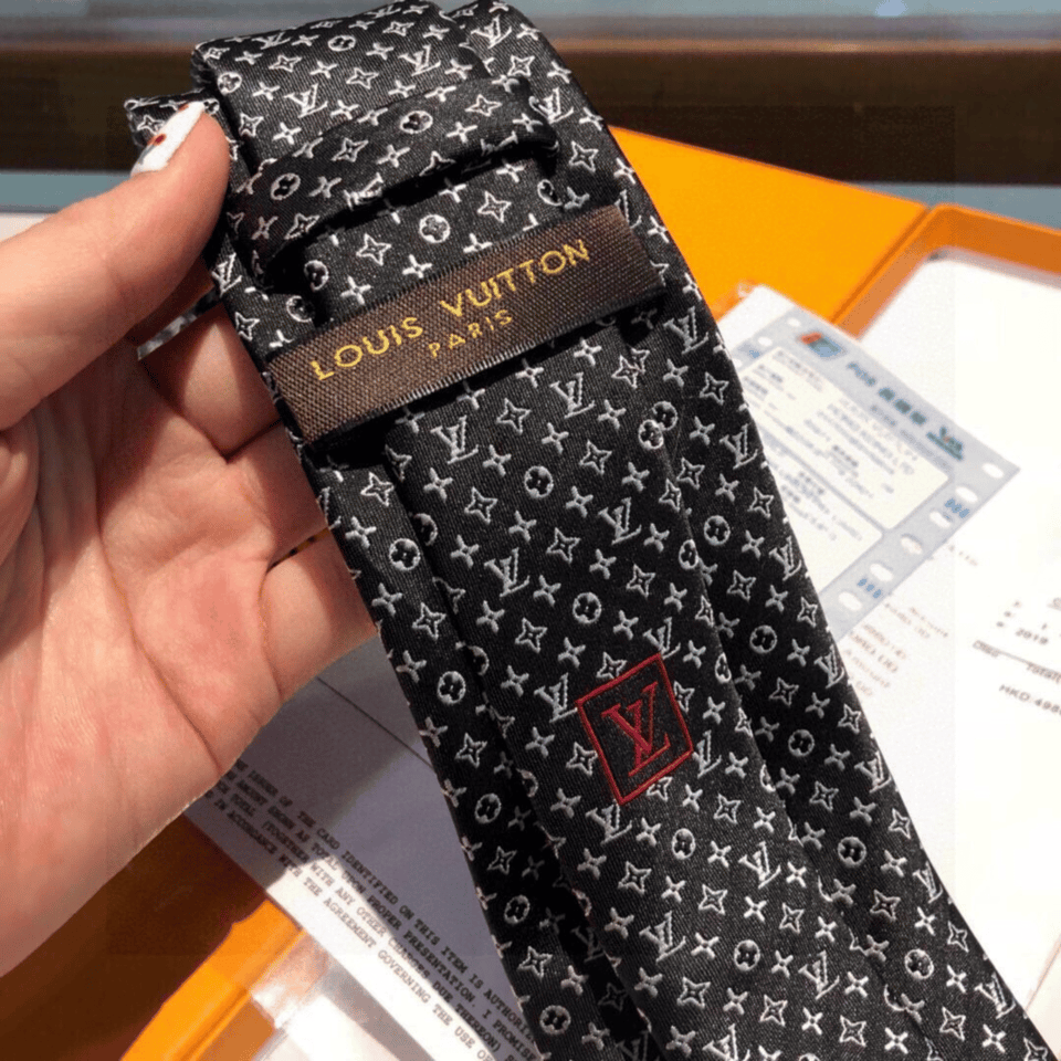 Louis Vuitton Monogram Classic Black Canvas Tie For Men view 5