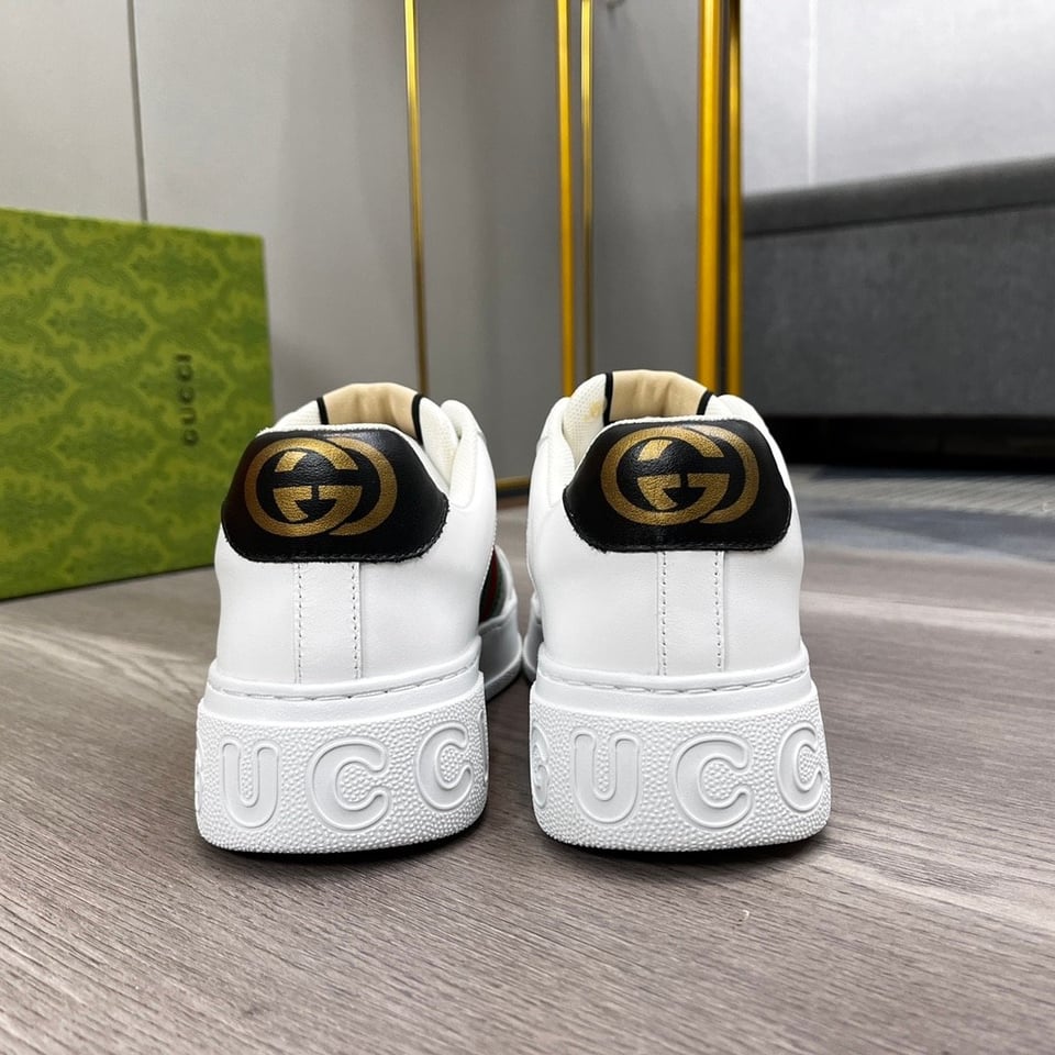 Gucci Screener Sneaker Gg Canvas With Web White view 4