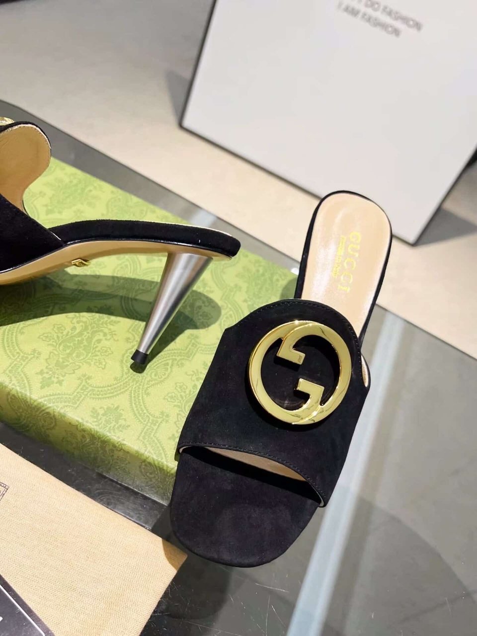 Gucci Blondie Slide Sandal Black view 7