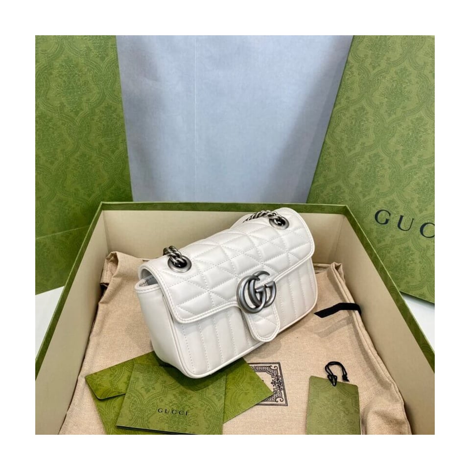 Gucci GG Marmont Mini Shoulder Bag White view 6