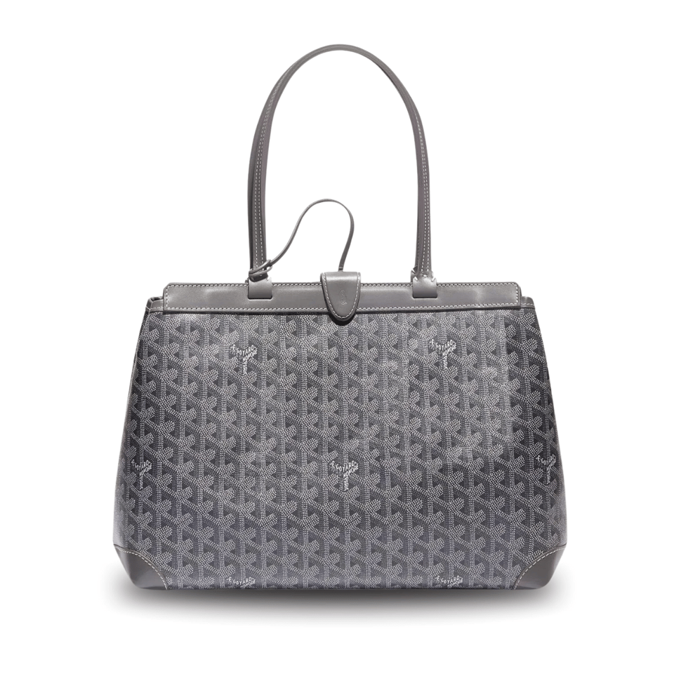 Goyard Bellechasse Biaude Pm Bag 36cm Gray Goyardine Canvas And Calfskin Trim