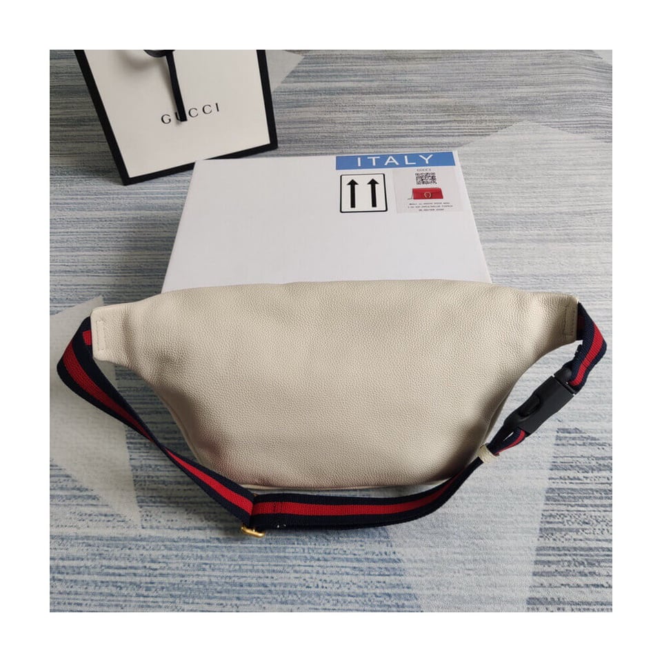 Gucci Print Leather Belt Bag White view 4