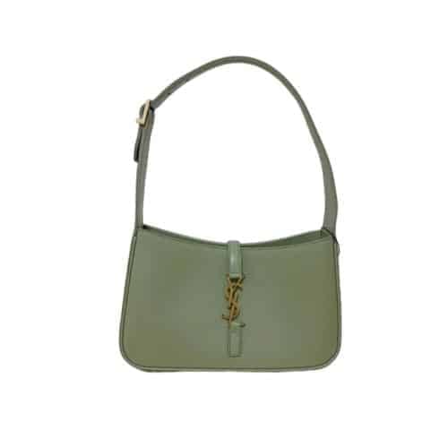 Saint Laurent Le 5 A 7 Hobo Bag In Smooth Leather Green 25Cm view 2