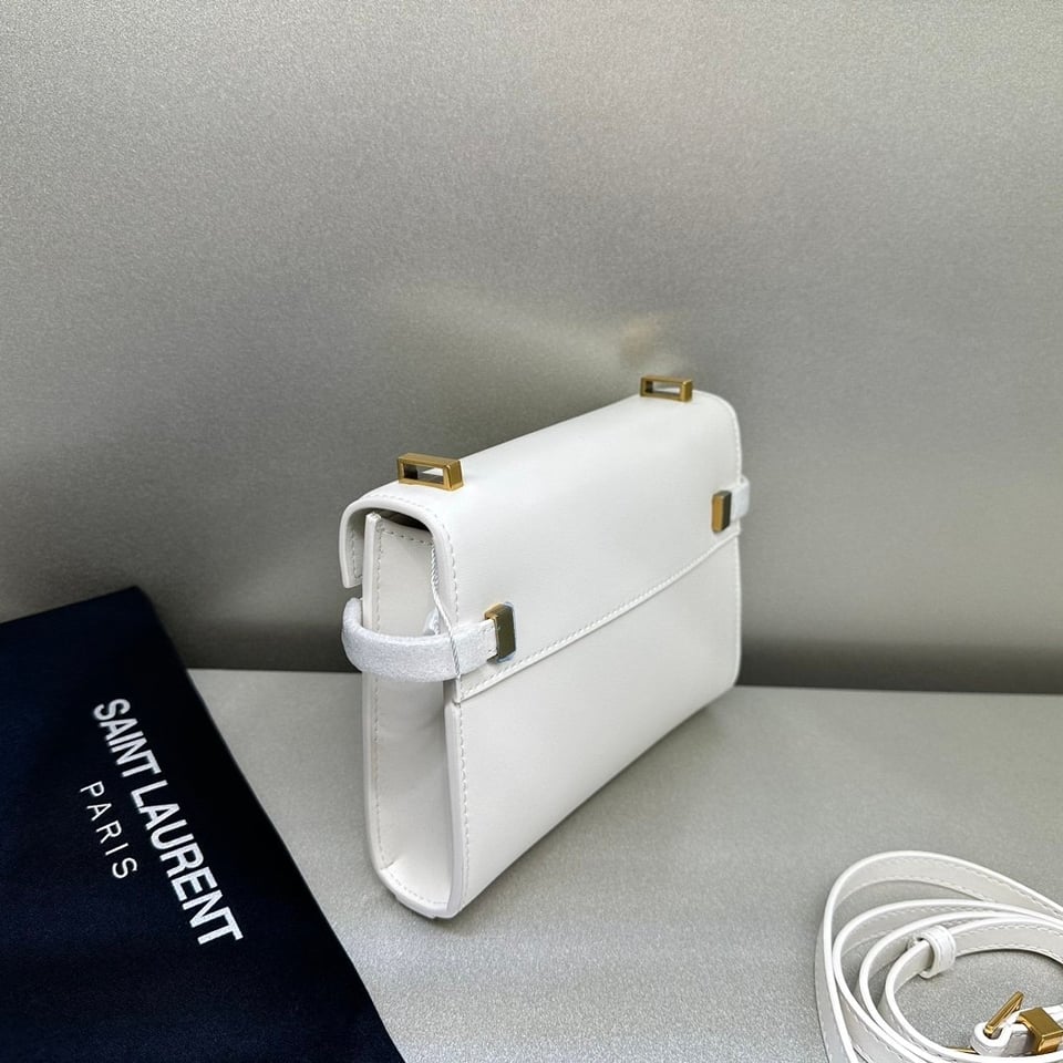 Saint Laurent Manhattan Small Shoulder Bag In Box Saint Laurent Leather White 19Cm view 6