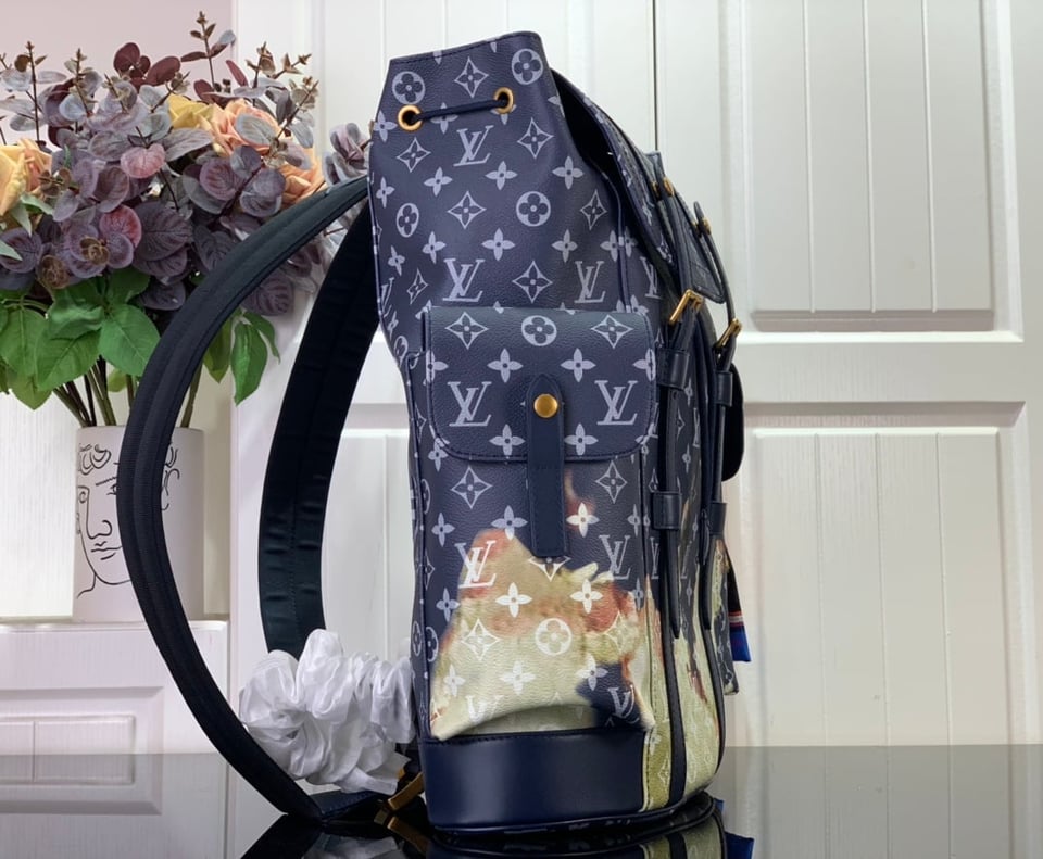 Louis Vuitton Christopher PM Backpack Blue 48Cm Good Quality For Men view 7