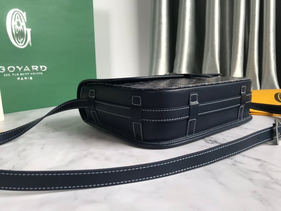 Goyard Belvedere Mm Bag 28Cm Navy Blue Canvas view 6