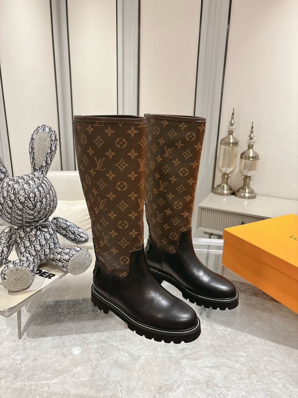Louis Vuitton Aspen Platform Ankle Boot Monogram Brown view 5