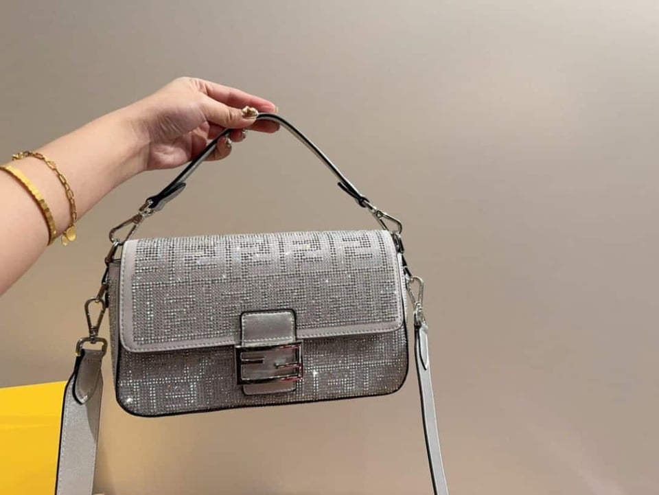 Fendi Baguette Silver Crystal Trim 25Cm view 6