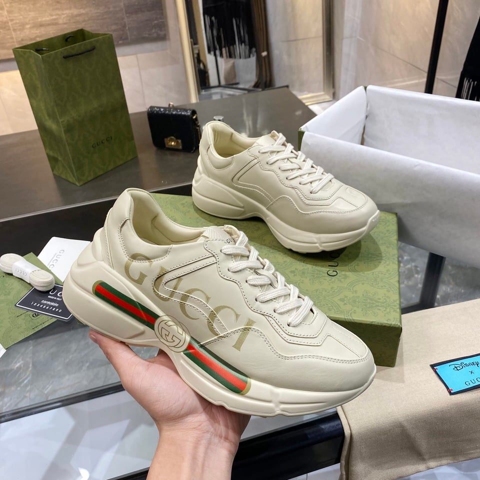 Gucci Women’S Rhyton Gucci Logo Leather Sneaker 528892 Drw00 9522 view 4