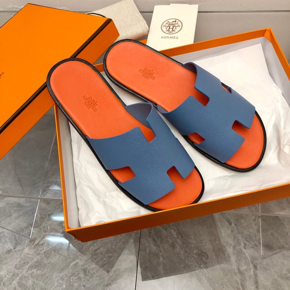 Hermes Izmir Sandal Bleu Bleuet Orange H221824Z view 4