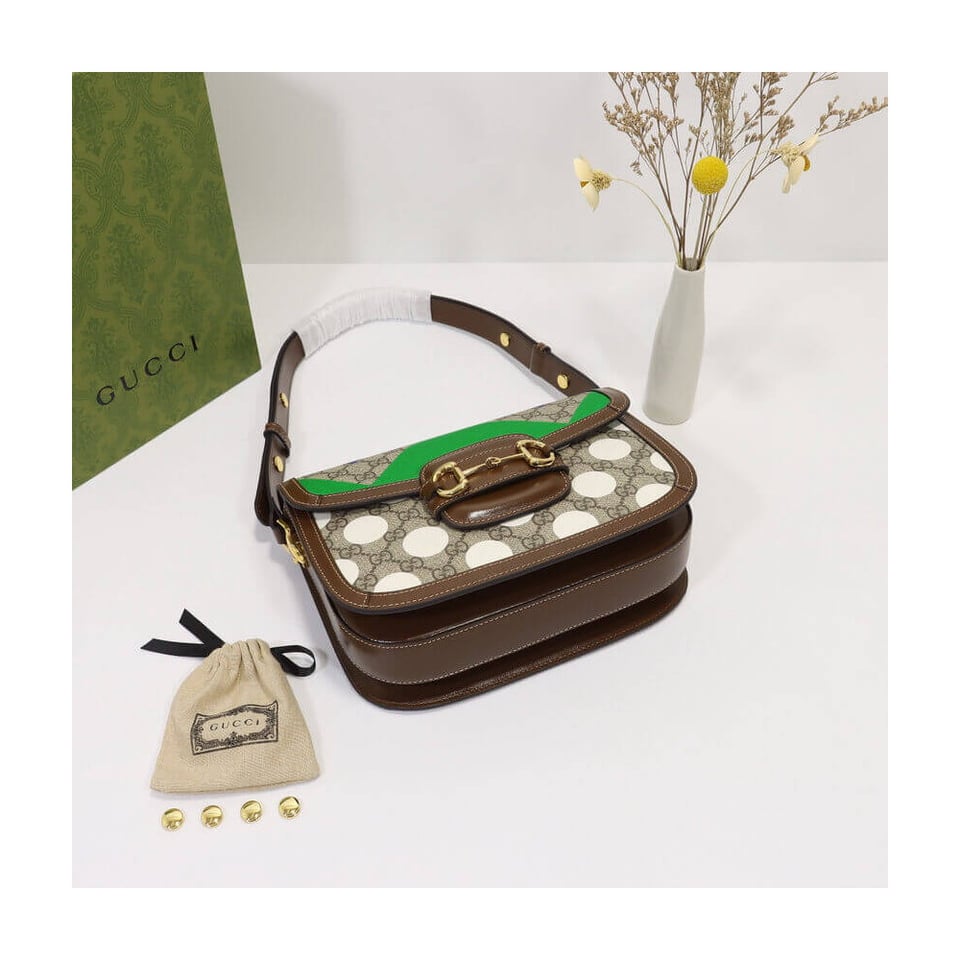Gucci Horsebit 1955 Shoulder Bag With Geometric Print view 11