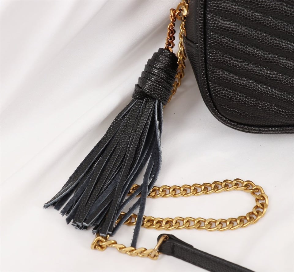 Saint Laurent Lou Camera Bag In Quilted Leather Gold Hardware Black 18Cm view 8