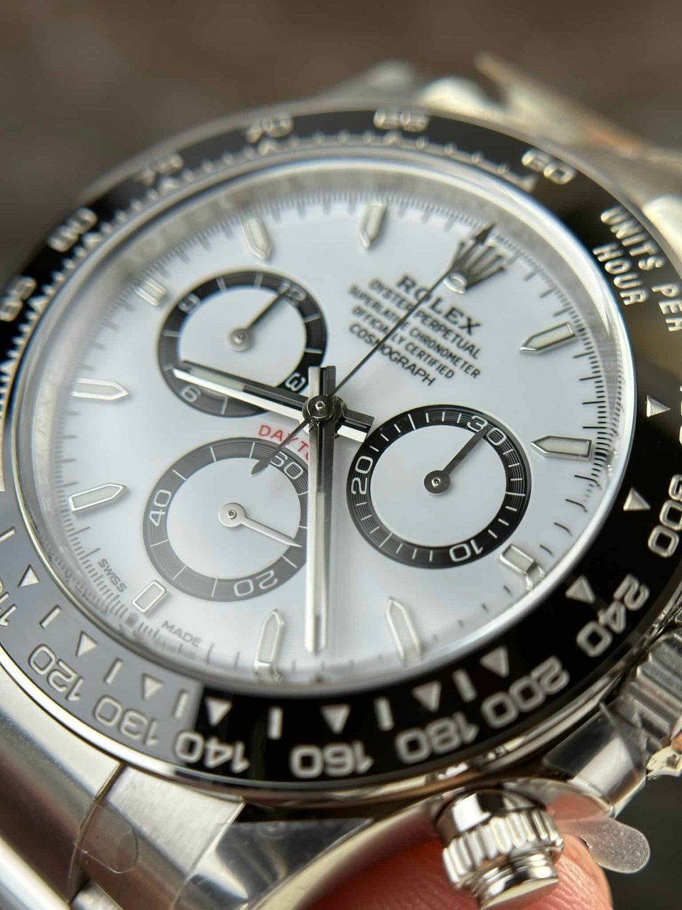[SUPER CLONE] Rolex Daytona “Panda” 40 mm White Dial 126500LN view 6