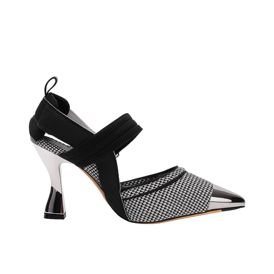 Fendi Colibri 85Mm Beaded Slingback Pumps Sliver Black view 2