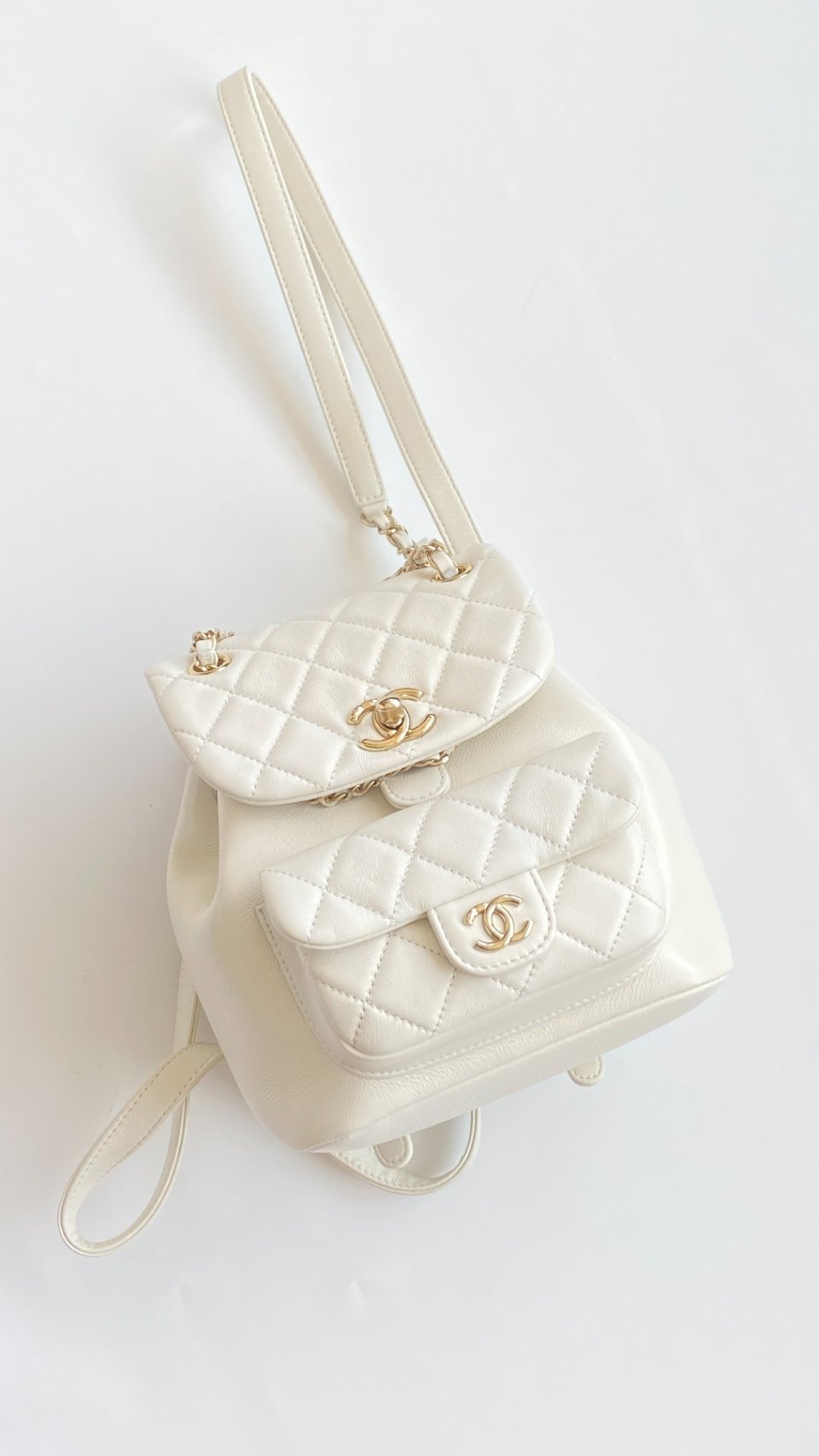 Chanel Mini Duma Backpack White 18.5Cm/ 7.3in view 3