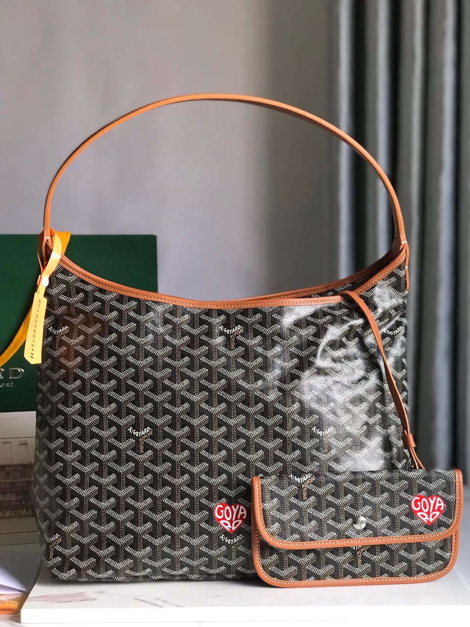 Goyard Hobo Boheme 42Cm Black And Tan Canvas view 2