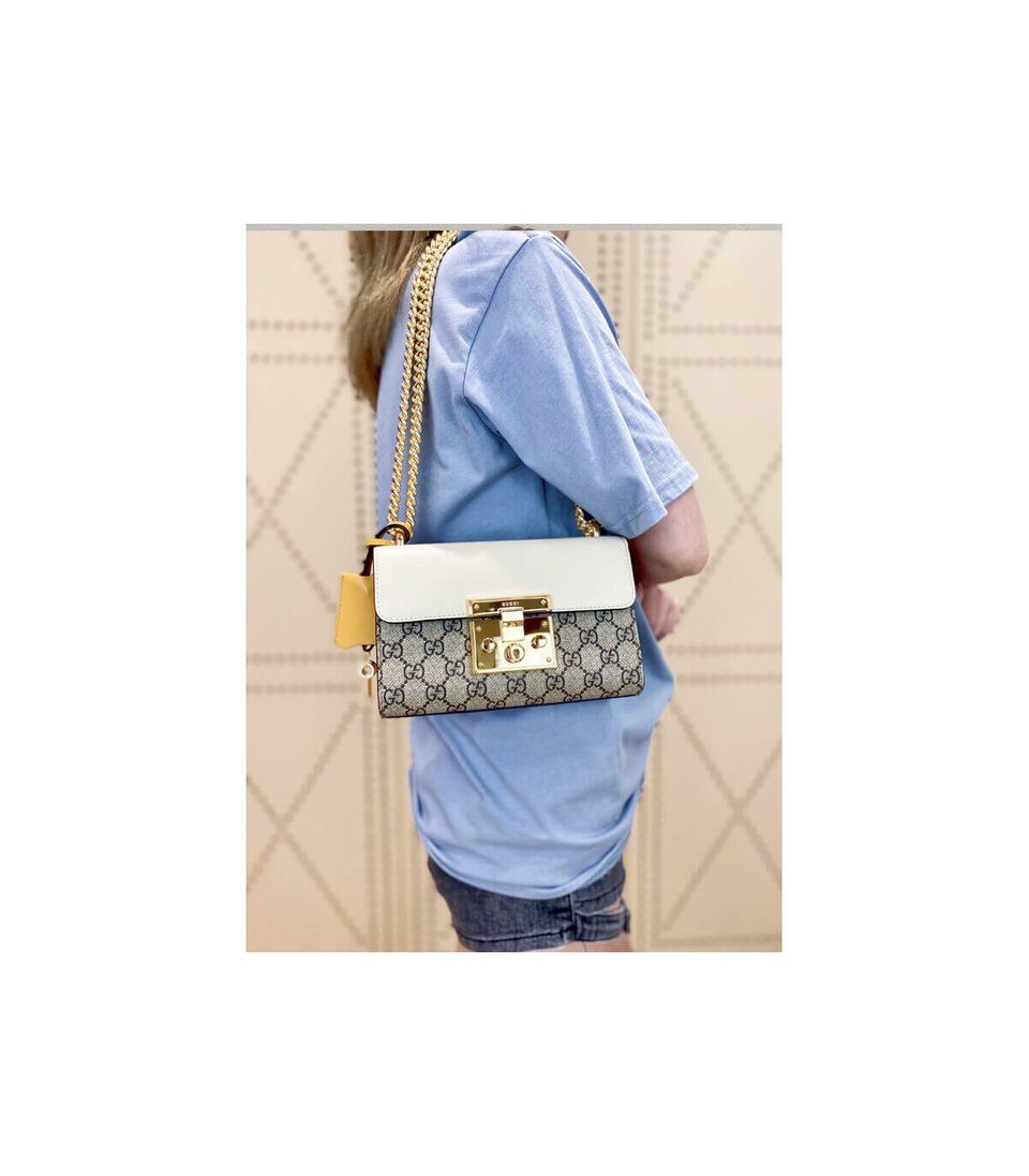 Gucci Padlock Small GG Shoulder Bag White view 3
