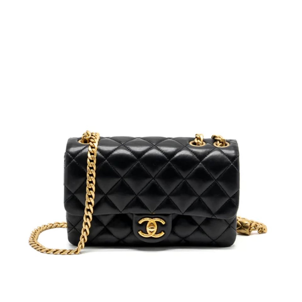 Chanel 22K Gold Pillar Adjustable Chain Flap Bag 22cm view 2