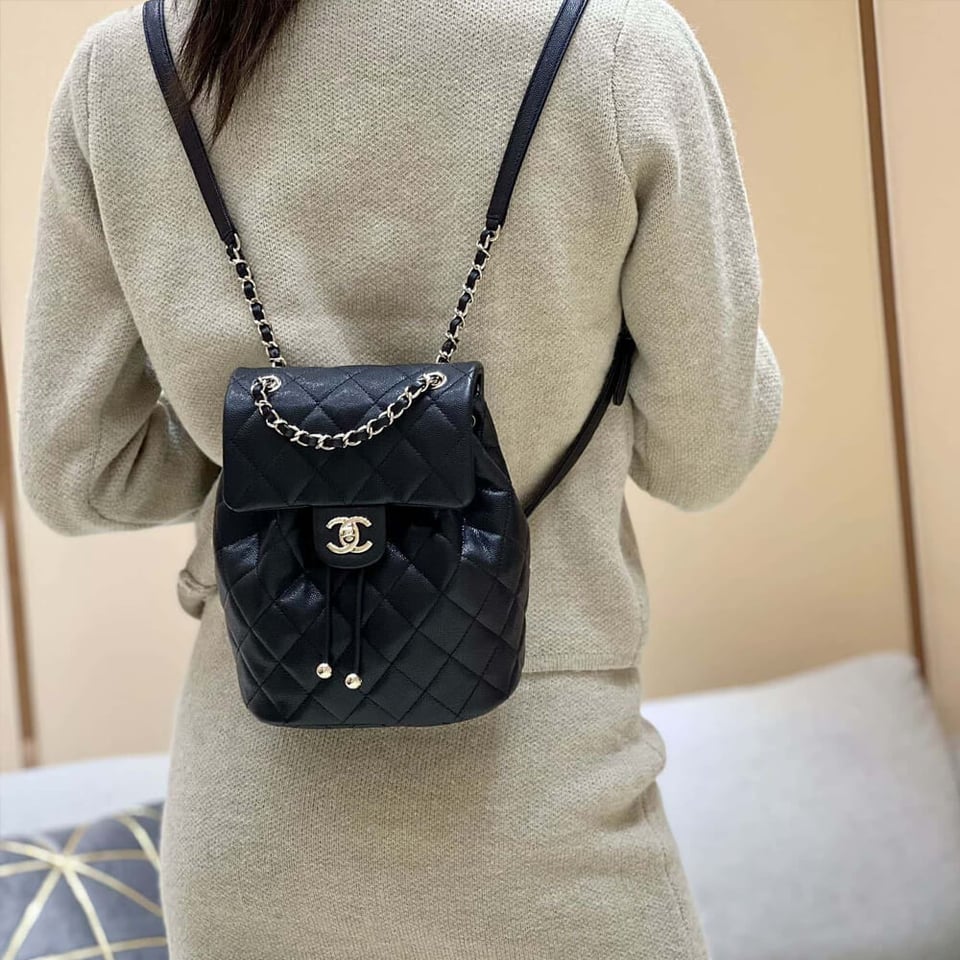 Chanel Small Backpack Grained Calfskin view 3