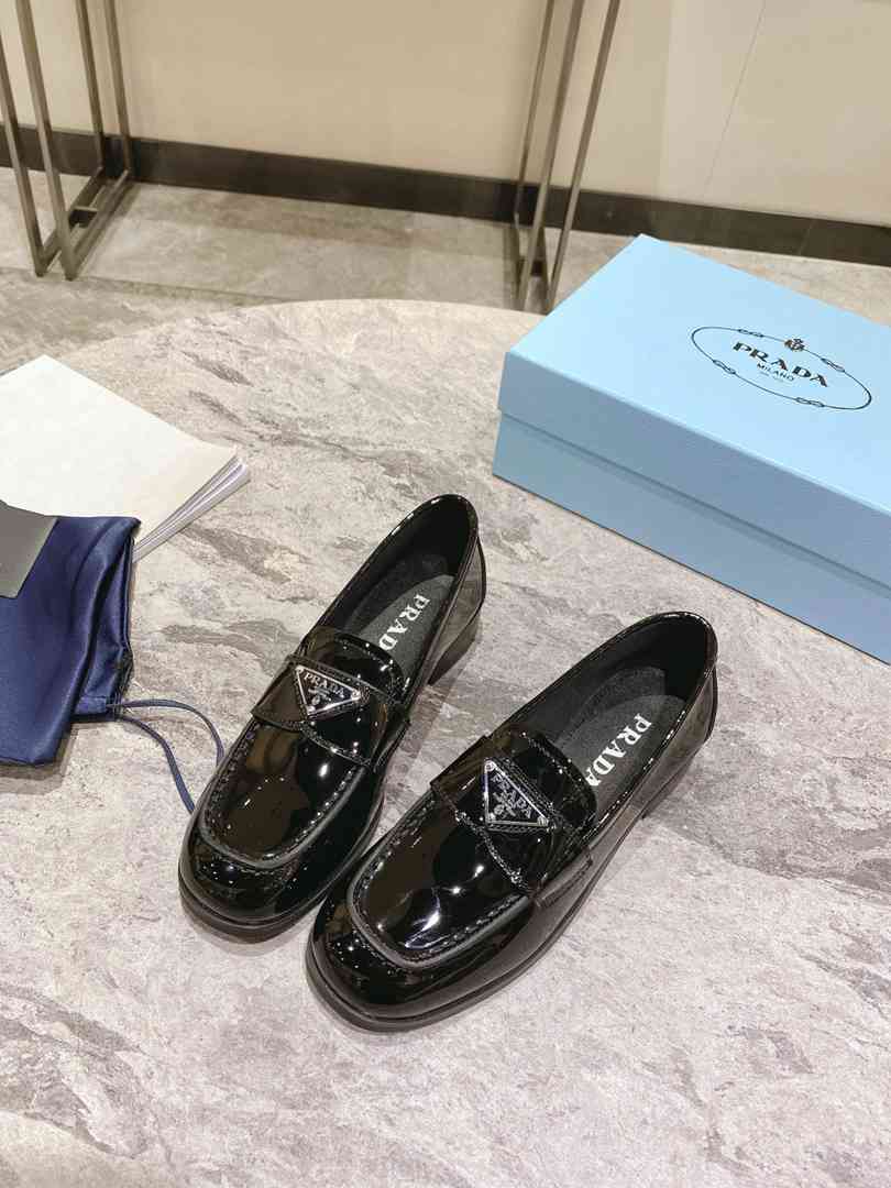 Prada Chocolate Brushed Leather Loafers Black 1D246Mulsf0002Fb050 view 9