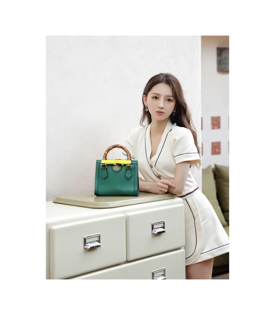 Gucci Diana Mini Tote Bag Green view 9