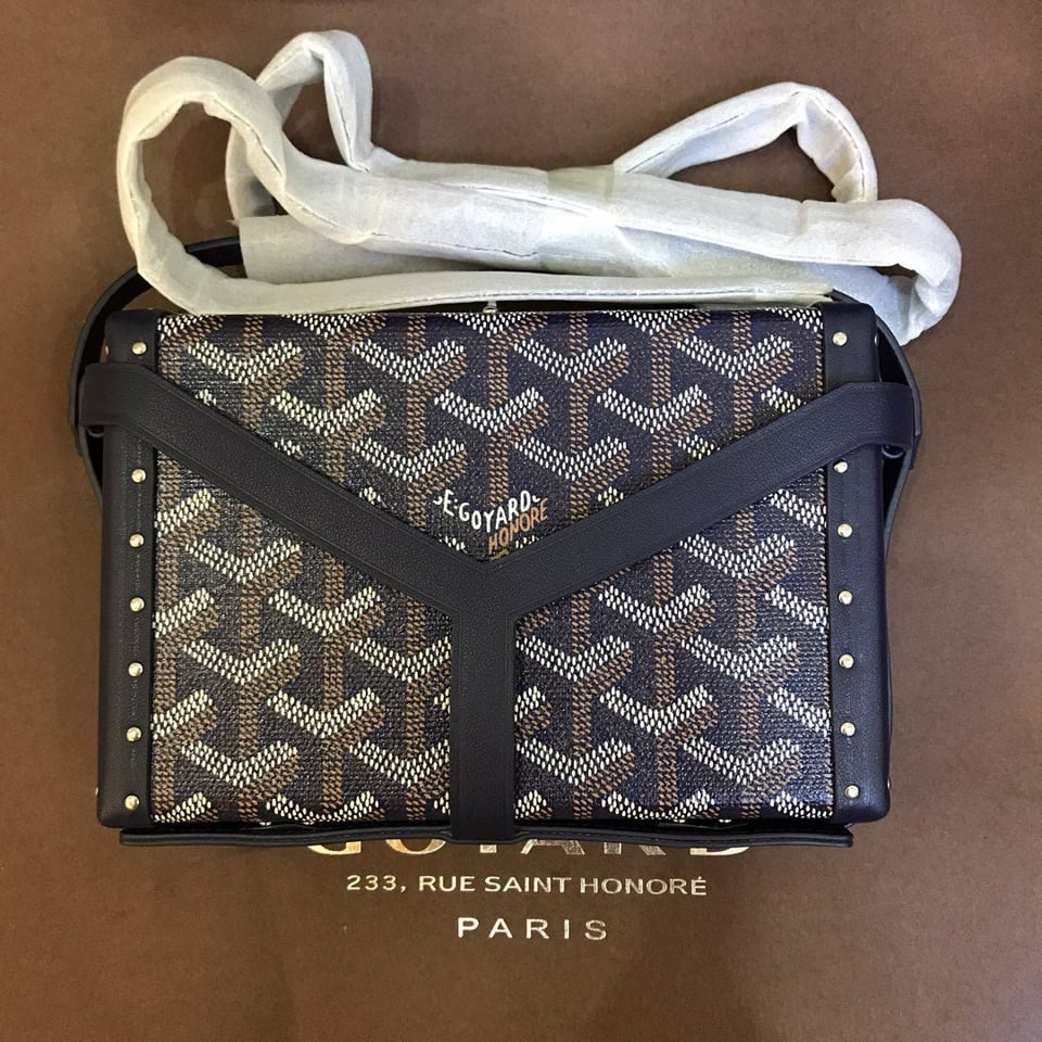 Goyard Minaudiere Trunk Bag 17Cm Navy Blue Canvas view 2