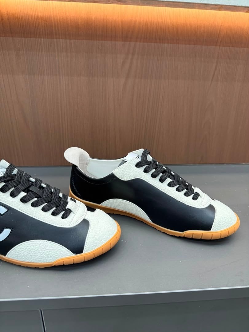 Chanel Calfskin Suede Sneakers with White CC Logo Black White &amp; Gum G39860 view 3