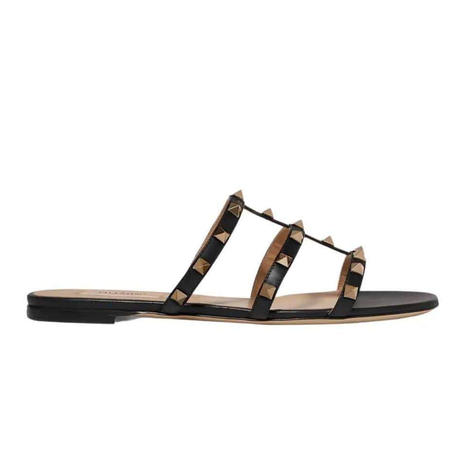 Valentino Garavani Rockstud Flat Slide Sandal Black 4W2S0C49Vod 0No view 2