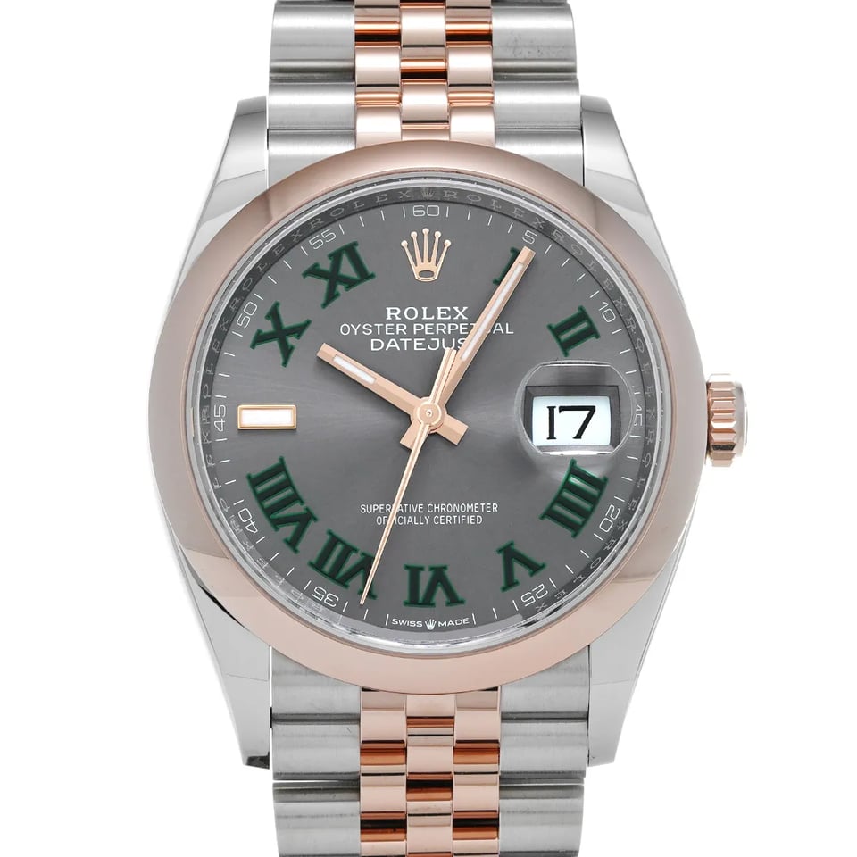 [Superclone] Rolex Datejust 36mm Slate Dial Everose Smooth Jubilee 126201 view 2