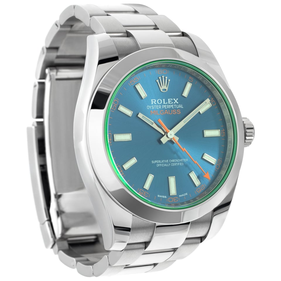 Rolex Milgauss 40mm Blue Dial 116400GV view 4