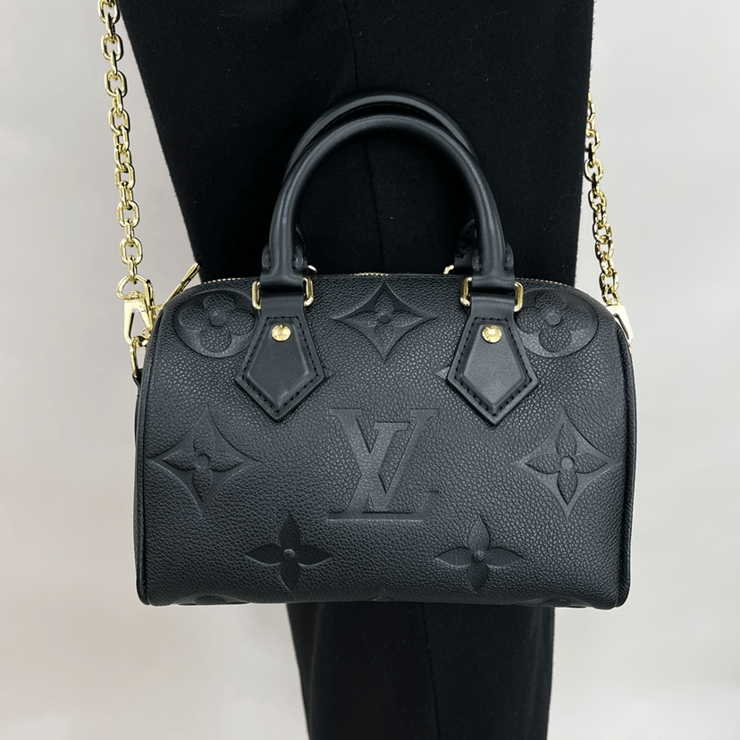 Louis Vuitton Speedy Bandoulière 25 Monogram Empreinte Tourterelle Black 25cm M59273 view 3