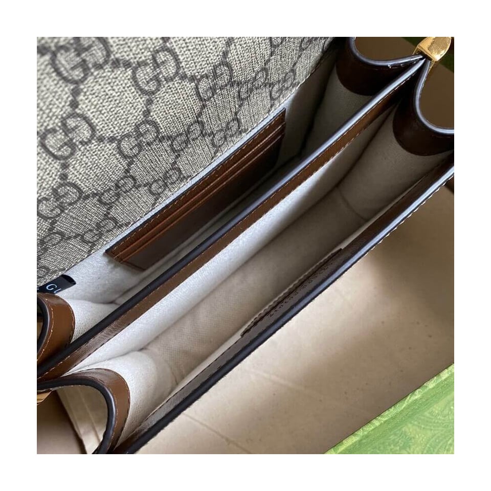 Gucci Mini Shoulder Bag with Interlocking G in GG Supreme view 14