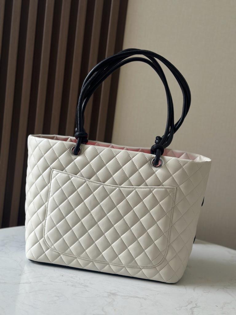 Chanel White High Quality Cambon Tote Bag White view 9
