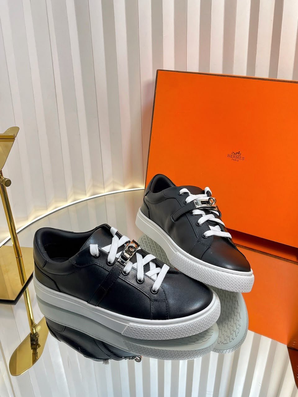 Hermes Sneakers Day Noir Color Calfskin H221197Z view 9