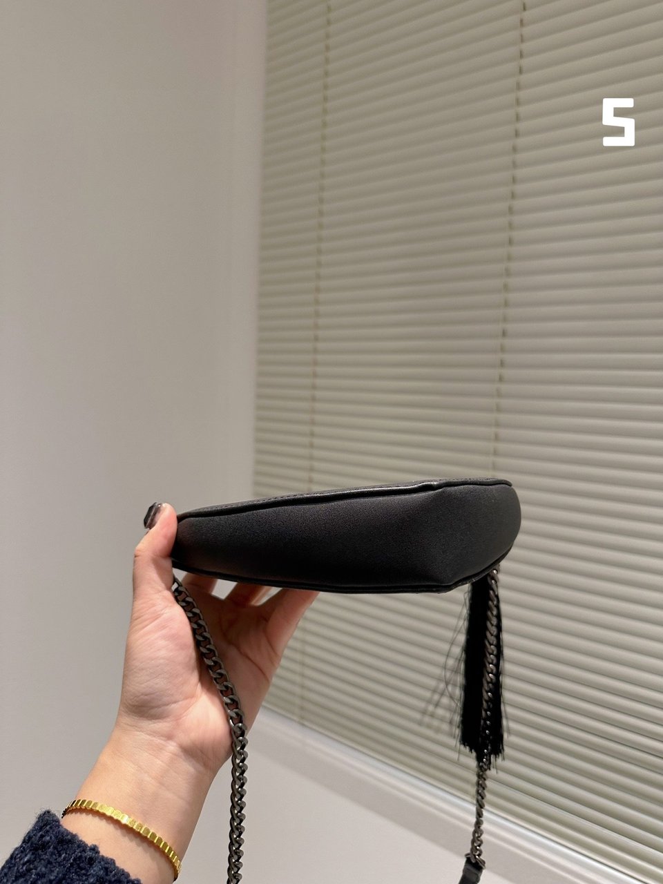 Saint Laurent Heart Bag In Smooth Leather Black view 6