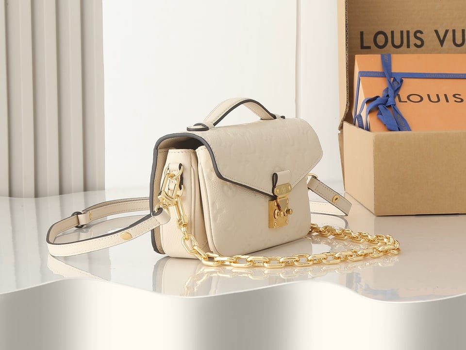 Louis Vuitton Pochette Métis East West Monogram Empreinte Leather – Women – Handbags Cream view 14