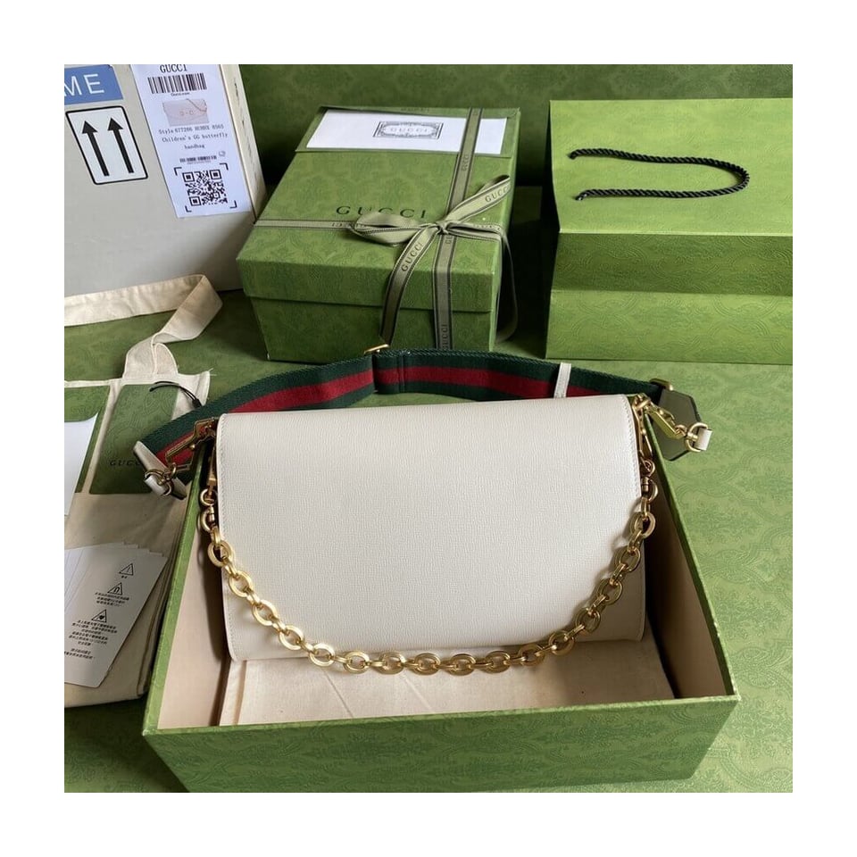 Gucci Horsebit 1955 Small Bag In White Leather view 7