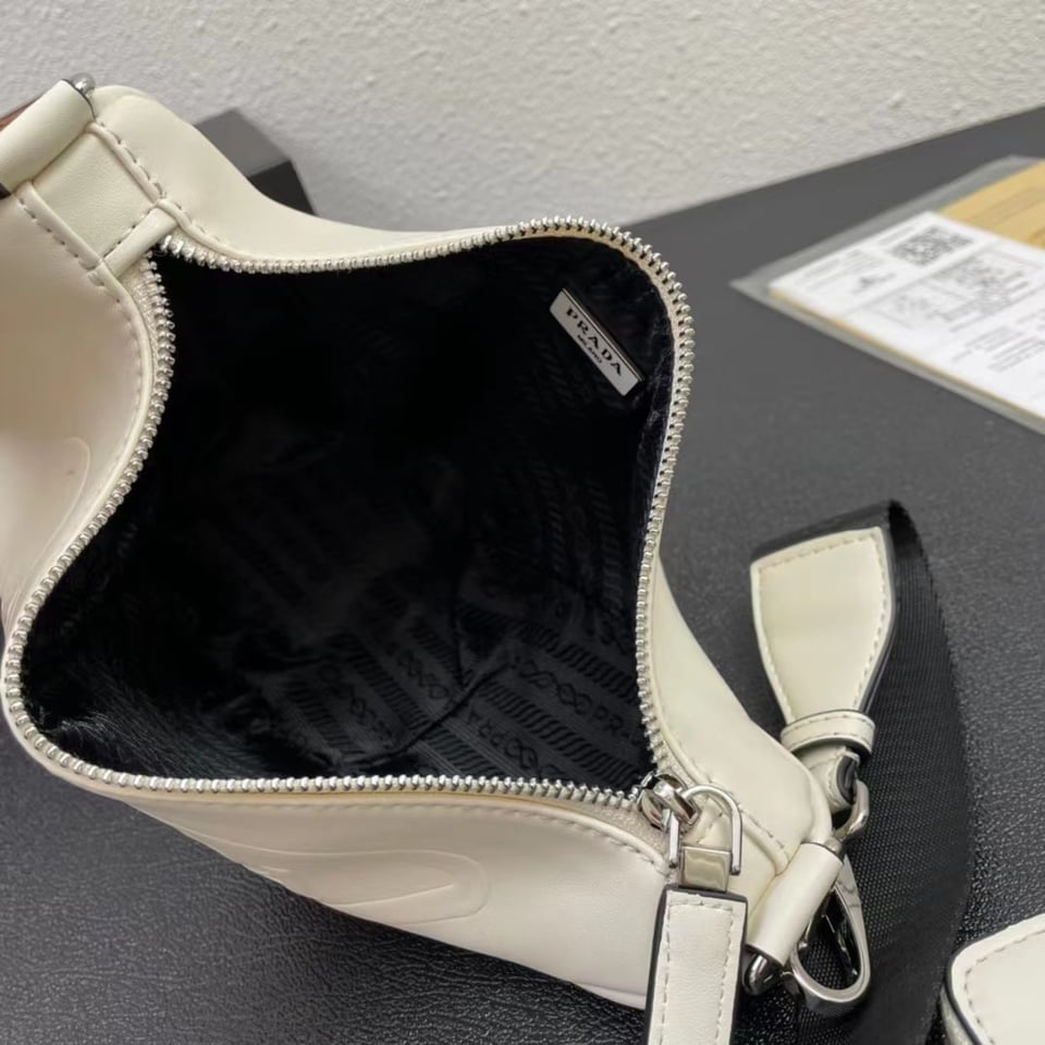 Prada Triangle Leather Mini Bag White 27Cm view 5