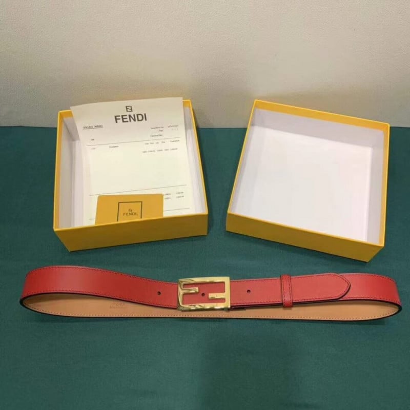Fendi Baguette 30mm FF Buckle Belt 8C05311 Red view 7
