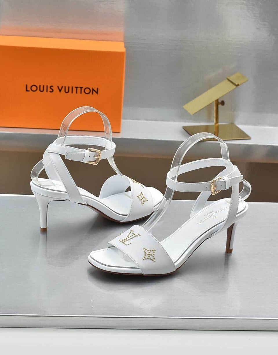 Louis Vuitton Open Toe High Heel Sandals White view 5