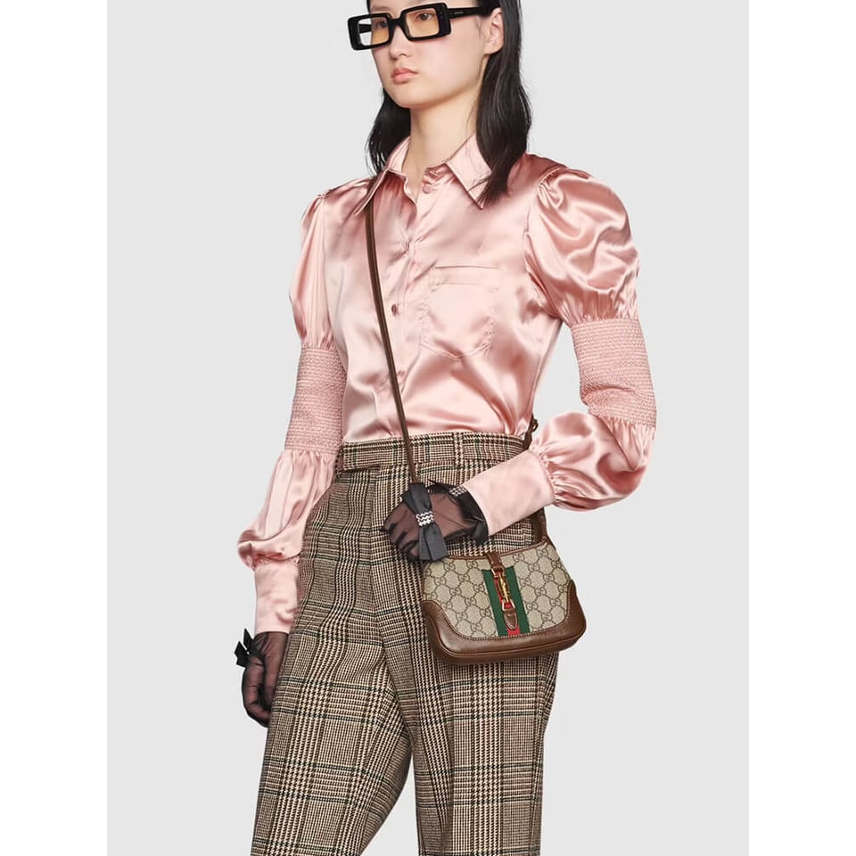 Gucci Jackie 1961 Mini Shoulder Bag in GG Canvas 19cm view 3