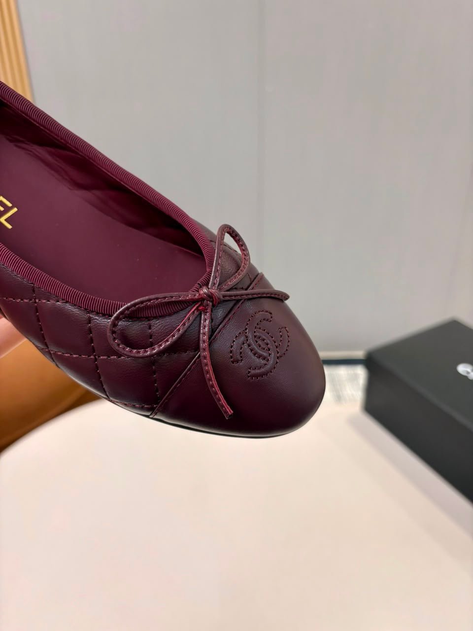 Chanel Quilted Classic Ballerina Flats Quilted Lambskin Burgundy G02819 view 6