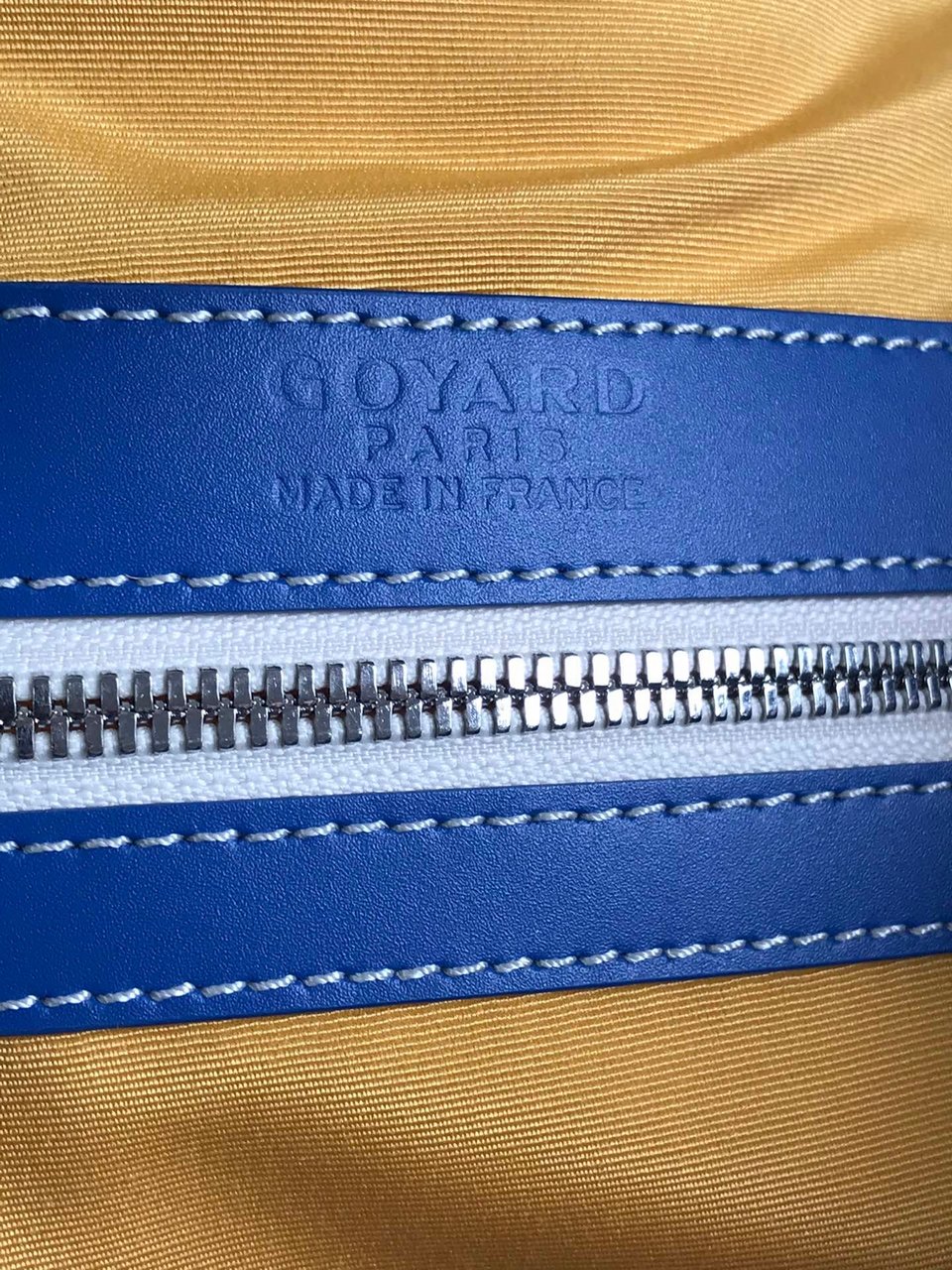 Goyard Boston 50 Bag Cm Sapphire Blue Goyardine Canvas And Calfskin Trim view 9